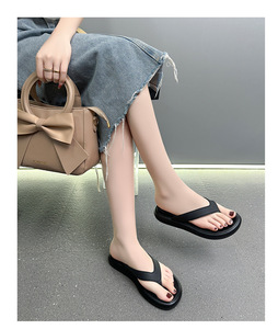 2026 New Women Platform Flip Flops Advanced Texture Summer Thick Sole Beach Sandals Outdoor Vacation <b>Slippers</b> - Product Image 2