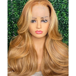 วิกผมลูกไม้แบบ Body Wave <span class=keywords><strong>สี</strong></span>บลอนด์<span class=keywords><strong>คารา</strong></span><span class=keywords><strong>เมล</strong></span> คุณภาพสูง <span class=keywords><strong>ผม</strong></span>แท้บราซิล Remy เรียงเส้นผมอย่างดี ความยาว 18 นิ้ว (ยืดแล้ว) ไซส์เล็ก - Product Image 3