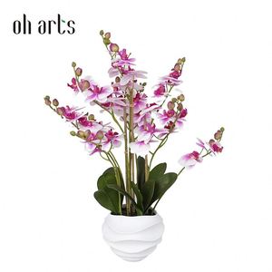 Proveedor de Arte Oh Arts, Orquídea Artificial al por Mayor en Maceta de Resina para Decoración de Restaurantes - Product Image 2