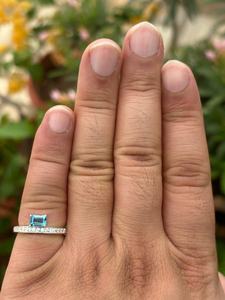 high quality Emerald Cut Swiss Blue Topaz <b>Ring</b> – Sterling Silver Promise <b>Ring</b> in wholesale price collection - Product Image 4