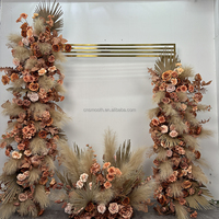 SMOOTH Ensemble d'arrangements floraux artificiels vintage marron café, rangée florale marron pour décoration de fond de mariage et allée centrale