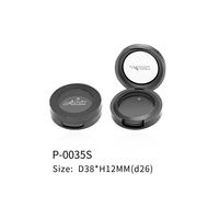 Estuche compacto mini circular con ventana para sombra de ojos individual, estuche vacío para polvos compactos con ventana, estuche mini para sombra de ojos