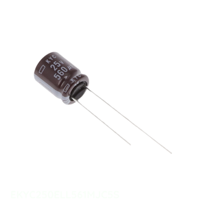 Condensador de Canal de Fabricante, de Aluminio, con Orificio Pasante, 560uF 20% 25V, Radial TH EKYC250ELL561MJC5S - Product Image 1