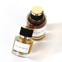 Botol semprot Parfum silinder mewah 30ml, Botol Parfum kaca dasar berat Botol semprot Parfum kaca kosong dengan tutup