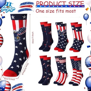 Chaussettes de l'Indépendance, chaussettes originales du 4 juillet, chaussettes patriotiques, rayures rouges, blanches et bleues, chaussettes drapeau américain pour femmes et hommes - Product Image 2