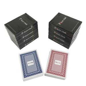 Cartas de póquer Texas Hold'em baratas al por mayor, 6,3x8,8 cm, color azul y rojo, hechas de papel - Product Image 2