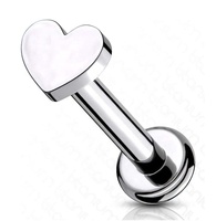 Bijoux en titane ASTM F136 G23 à filetage interne pour piercing au nez, au lèvre, au cœur, au cartilage de l'oreille, au tragus, au lobe, au labret
