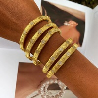 Nouveau produit phare : Ensemble de bijoux de mode pour mariage et anniversaire, bracelet jonc ouvert et bagues en zircon cubique, design Rigato italien