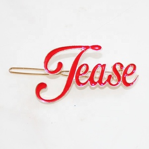 Horquillas para el pelo con letras de diamantes de imitación dorados y coloridos, personalizables de fábrica, con brillo de diamante y aceite, <span class=keywords><strong>en</strong></span> color plateado. - Product Image 2
