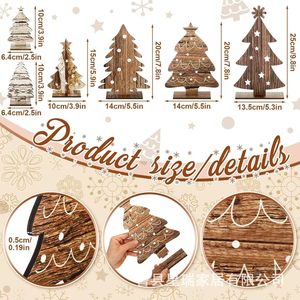 เครื่องประดับตกแต่งต้นคริสต์มาสไม้ สีเรโทร ตัดด้วยเลเซอร์ ของตกแต่งแขวน ของตกแต่งตั้งโต๊ะ งานฝีมือสำหรับตกแต่งวันหยุด - Product Image 4