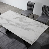 Table à manger en dalle de roche minimaliste italienne personnalisée conception rotative extensible rectangulaire moderne pour petit usage domestique dans les hôtels