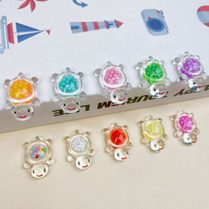 Perles acryliques rouges vives en forme de tortue de 3 cm, mélange aléatoire, accessoire de bijouterie DIY pour la décoration de bureau ou de voiture - Product Image 2
