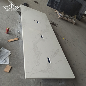 Goldtop Stone <b>White</b> Basecolor Polished Finish 5046 Calacatta Nuvo Quartz Countertops for Luxury Apartment Hotel Project - Product Image 2