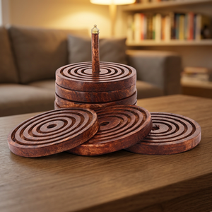 BS INTERNATIONAL Posavasos Cuadrado de Madera Estilo Bohemio Ecológico de 5mm de Grosor y 300mm de Diámetro, Tapetes/Almohadillas Decorativas para Mesa del Hogar - Product Image 1
