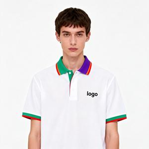 Chemise de golf en coton tricoté 100% avec logo personnalisé OEM, noire, unisexe, design uni, motifs et couleurs personnalisés, 200g, impression et broderie - Product Image 2