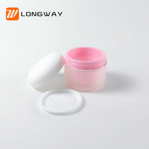 Botol Scrub kosmetik, merah muda 30/50g 100/150g plastik bulat dengan tutup merah muda