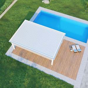 Système de <span class=keywords><strong>piscine</strong></span> complet avec toit rétractable Rideaux chauds Stores étanche Pergola-Pavillon blanc/Gazebo - Product Image 4