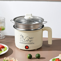 Mini-mijoteuse électrique coréenne à faible consommation, capacité 1-2L, pour nouilles instantanées/pâtes, corps en plastique, commande par bouton-poussoir