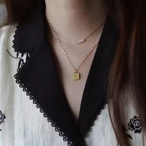 Nouveaux Colliers Tendance en Acier Inoxydable Plaqué Or 18K avec Perles – Designs Géométriques Personnalisés pour Femmes - Product Image 6