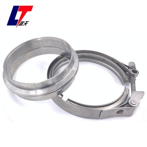 Acciaio inossidabile 2 "2.5" 3 "3.5" 4 "5" 6 "pollici <span class=keywords><strong>V</strong></span> <span class=keywords><strong>Band</strong></span> pollici Turbo scarico Downpipe morsetto con flangia - Product Image 3