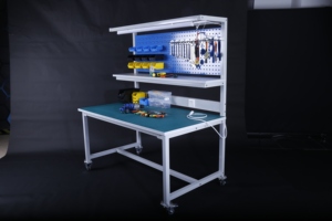 New <strong>Adjustable</strong> Anti-static Computer Repair <strong>Workbench</strong> with Wheels and Hanging Board ESD Assembly Line Portable <strong>Workbench</strong> - Product Image 5