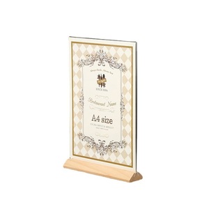 Letrero acrílico Wangchang tamaño A4 con base de madera, hecho a medida para menú de restaurante, lista de precios - Product Image 3