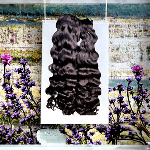 Lot de cheveux humains bruts 100% naturels, non traités, lisses, d'origine indienne, provenant d'un seul donneur, double trame machine, trame nouée à la main, non-Remy - Product Image 2