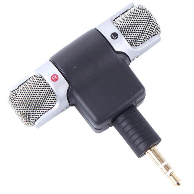 D1127 Portable 35mm/mini Stereo 3 Pole Lapel Microphone external Mike for Action Camera 3.5mm Mic with Foldable Plug