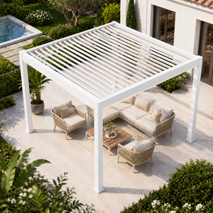 <span class=keywords><strong>Pergola</strong></span> moderne en aluminium pour l'<span class=keywords><strong>hiver</strong></span> et l'été, avec une efficacité énergétique supérieure, un design durable et écologique, légère, manuelle, 3x3, 3x4, 4x4m - Product Image 2