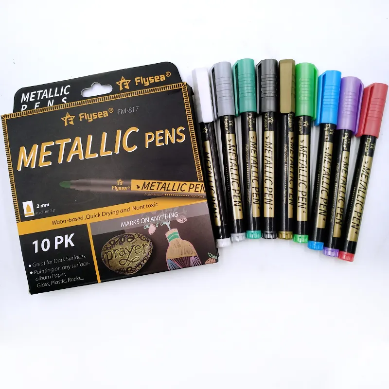 Water Gebaseerde Inkt Metallic Marker Pen Metallic Pen Medium Tip 2.0 Mm Voor Schilderen Op Meest Oppervlak