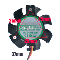 DFS401012L diamètre 37mm pas de trou 25x25x25mm DC12V 0.7W ventilateur de refroidissement à roulement fluide 3pin pour carte graphique