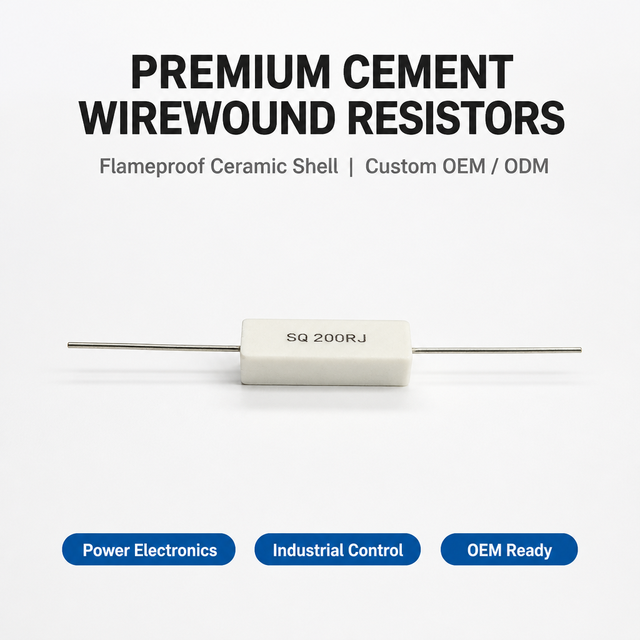 Taixing OEM Customizable RX27 SQP-8W-200R-J Cement Resistor Wire Wound Power 0.1R-1M Ohm 5W-8W Axial Lead Ceramic Encased 5%
