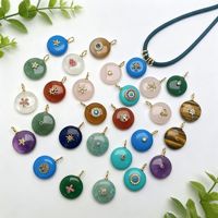Beadsnice – pendentif en pierres précieuses naturelles incrustées de CZ, œil de tigre, lapis-lazuli, quartz rose, pierre ronde, collier pour femmes, bijoux de charme, cadeau