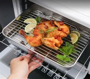 Stainless Steel Square Roasting Tray Grid for Home Kitchen for Fruit Biscuit <b>BBQ</b> Bread Mat for Pans & Baking Sheets - Product Image 6