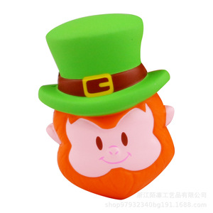Pu Foam Slow <b>Rebound</b> Leprechaun Fidget Toy For Kids 2-4 Years Unisex Cartoon Stress Relief Decorative Figure - Product Image 1