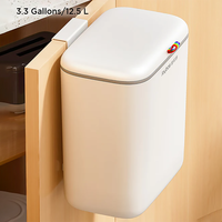 Poubelle de cuisine murale JOYBOS blanche 12,5 L avec couvercle et roulettes – Prix abordable