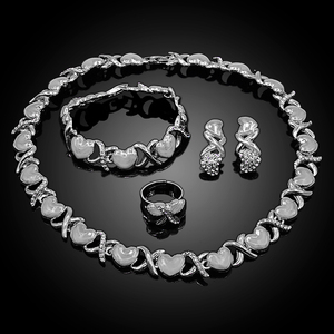 Moda Yulaili Set di gioielli da sposa più recenti I Love You <span class=keywords><strong>Xoxo</strong></span> abbraccio e bacio collana di gioielli Set X0018 - Product Image 5
