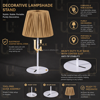 Support de lampe en métal pour décoration de table de mariage, portable, abat-jour en tissu décoratif, pièce maîtresse pour réception de banquet
