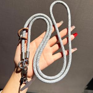 8mm nouvelle lanière argent Double boucle réglable poignet main bandoulière <span class=keywords><strong>cordon</strong></span> <span class=keywords><strong>accrocher</strong></span> téléphone portable épaule chaîne <span class=keywords><strong>clé</strong></span> corde - Product Image 2