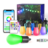 2025 Offre Spéciale Smart Rgb S14 Guirlande Permanente Extérieure Étanche Vacances Patio Led Guirlande Lumineuse Couleurs