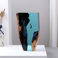 Lampe créative en résine époxy et bois, faite à la main, multicolore, thème océan, lampe aquatique, plongée en eaux profondes, pour les passionnés de plongée en grotte