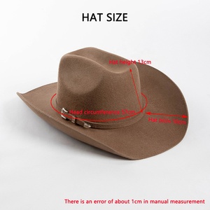 Mũ Fedora cao bồi, khóa thắt lưng, móc khóa kiểu miền Tây Unisex cao cấp bằng len, logo tùy chỉnh 2025, bán buôn số lượng lớn - Product Image 3