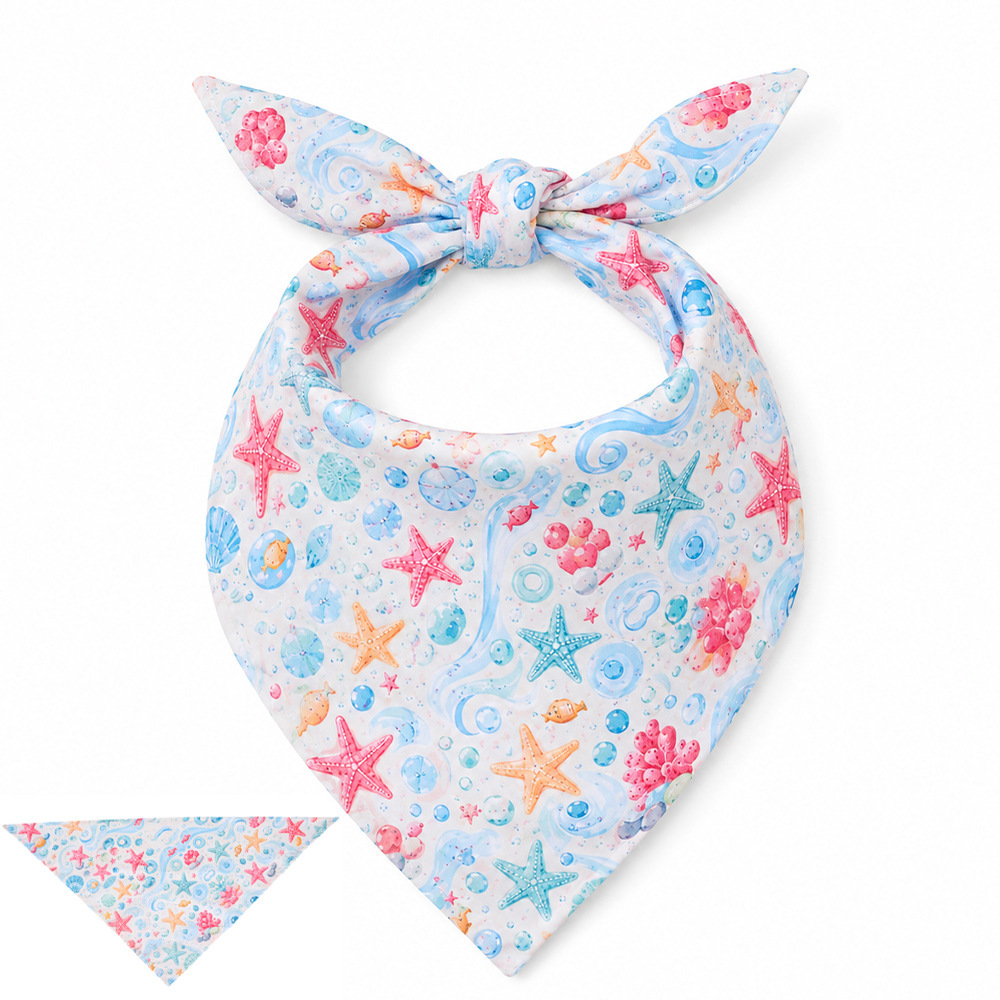 Pañuelo triangular estrella de mar oceánica [65*32cm]