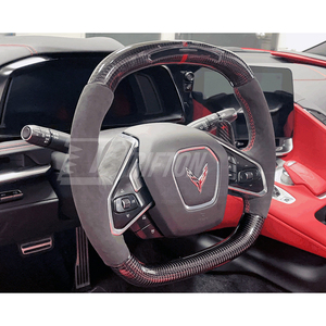 พวงมาลัยคาร์บอนไฟเบอร์แบบกำหนดเองพร้อมจอแสดงผล LED Drifton Race RPM สำหรับ Chevrolet Corvette C8 Stingray Z51 E-Ray Z06 Z07 รุ่นโรงงาน - Product Image 3