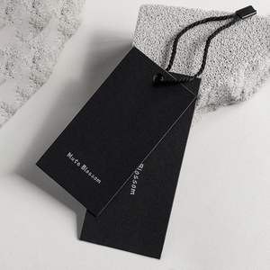 <b>Black</b> Card Tag Simple Brand Men's Clothing Custom Tag High-End Label <b>Black</b> Paper Tag Clothing Accessories Factory Direct Sale - Product Image 2