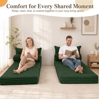 Sofá Cama Convertible de Diseño Americano MeMoreCool, Sofá Futón Plegable de 2 Plazas de Pana para Dormitorio, Sala de Estar y Espacios Pequeños