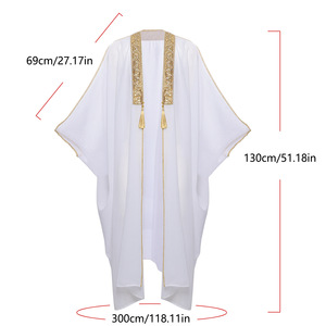 Jubba Thobe Kimono Cardigan pour Hommes Musulmans, Robe Islamique, <span class=keywords><strong>Djellaba</strong></span>, Abaya, Kaftan, Robe Saoudienne, Robe Arabe, Robe de Dubaï, Robe Turque, Robe Marocaine pour l'Aïd et le Ramadan - Product Image 2