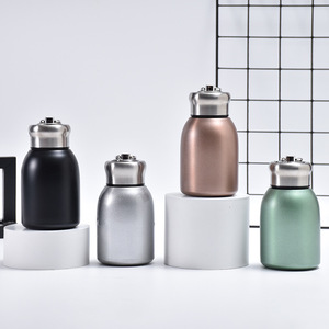 Custom Stainless Steel <b>Vacuum</b> Chubby Thermos, Simple <b>Portable</b> Carry Ring Outdoor Pocket Water Cup - Product Image 3