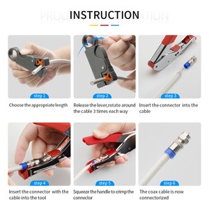 Kit Professionale di Strumenti per Compressione Coassiale per RG6 RG59 con Spellacavi e Tagliacavi - Product Image 6