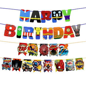Bandera <span class=keywords><strong>de</strong></span> Los Vengadores para fiesta <span class=keywords><strong>de</strong></span> cumpleaños, banderín colgante <span class=keywords><strong>de</strong></span> papel con imagen <span class=keywords><strong>de</strong></span> héroe <span class=keywords><strong>de</strong></span> anime clásico para decoración <span class=keywords><strong>de</strong></span> fiesta <span class=keywords><strong>de</strong></span> flores - Product Image 1
